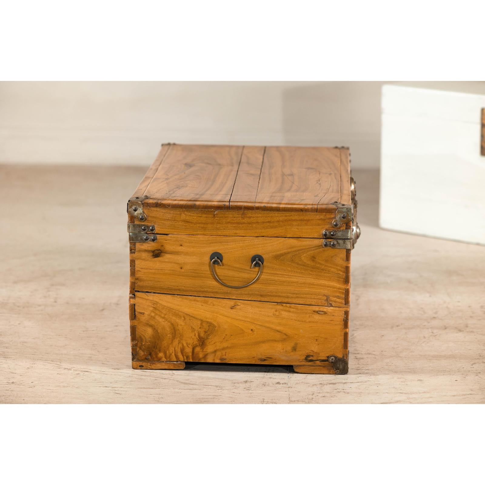 Vintage Camphorwood Storage Trunk with Metal Hardware and Latch