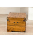 Vintage Camphorwood Storage Trunk with Metal Hardware and Latch
