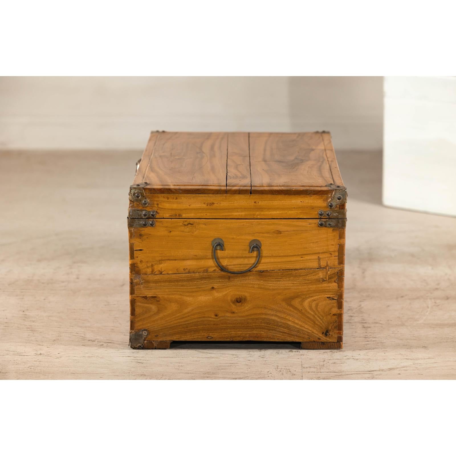 Vintage Camphorwood Storage Trunk with Metal Hardware and Latch