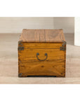 Vintage Camphorwood Storage Trunk with Metal Hardware and Latch