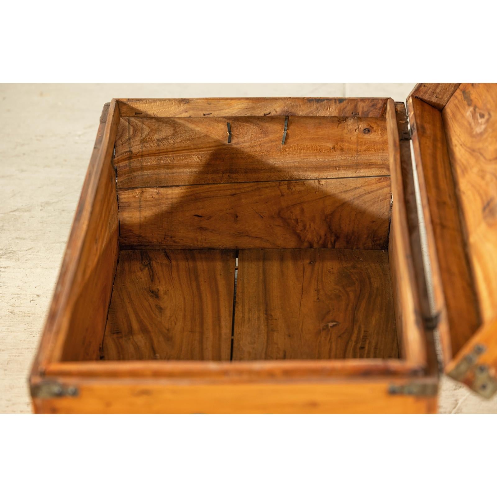 Vintage Camphorwood Storage Trunk with Metal Hardware and Latch