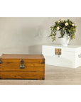 Vintage Camphorwood Storage Trunk with Metal Hardware and Latch