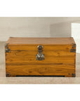 Vintage Camphorwood Storage Trunk with Metal Hardware and Latch