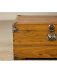 Vintage Camphorwood Storage Trunk with Metal Hardware and Latch