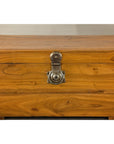 Vintage Camphorwood Storage Trunk with Metal Hardware and Latch