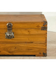 Vintage Camphorwood Storage Trunk with Metal Hardware and Latch