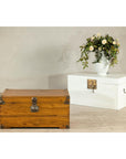 Vintage Camphorwood Storage Trunk with Metal Hardware and Latch