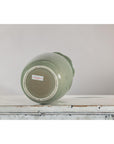 Celadon Green Glazed Ceramic Vase with Applied Fruit and Leaf Detail