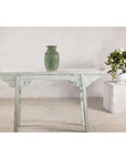 Celadon Green Glazed Ceramic Vase with Applied Fruit and Leaf Detail