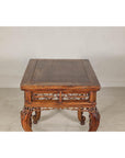 Late Qing Dynasty Hardwood Hall Table with Dragon Carvings and Lacquer Patina