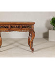 Late Qing Dynasty Hardwood Hall Table with Dragon Carvings and Lacquer Patina