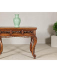 Late Qing Dynasty Hardwood Hall Table with Dragon Carvings and Lacquer Patina