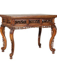 Late Qing Dynasty Hardwood Hall Table with Dragon Carvings and Lacquer Patina