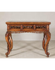Late Qing Dynasty Hardwood Hall Table with Dragon Carvings and Lacquer Patina