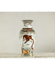 Porcelain Baluster Shaped Vase with Hand-Painted Monkeys and Floral Motifs