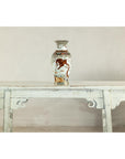 Porcelain Baluster Shaped Vase with Hand-Painted Monkeys and Floral Motifs