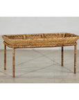 Country Style Rattan Coffee Table with Removable Serving Tray Top