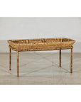 Country Style Rattan Coffee Table with Removable Serving Tray Top
