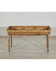 Country Style Rattan Coffee Table with Removable Serving Tray Top