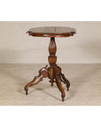 Colonial Tripod Table with Turned Pedestal and Scrolled Legs
