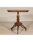 Colonial Tripod Table with Turned Pedestal and Scrolled Legs
