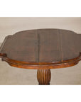 Colonial Tripod Table with Turned Pedestal and Scrolled Legs