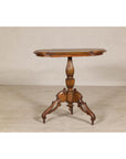 Colonial Tripod Table with Turned Pedestal and Scrolled Legs