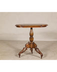 Colonial Tripod Table with Turned Pedestal and Scrolled Legs