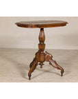 Colonial Tripod Table with Turned Pedestal and Scrolled Legs