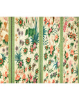 Hand-Painted Floral Screen with Butterflies, Vintage Four-Panel Divider