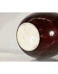 Green and Brown Glazed Ceramic Vase with Drip Effect and Rounded Silhouette