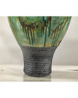 Greenish-Brown Studio Vase with Rounded Belly and Tapered Base, Signed