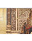 Four-Panel Orientalist Screen Depicting Lavish Interior