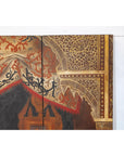 Four-Panel Orientalist Screen Depicting Lavish Interior
