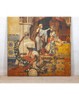 Four-Panel Orientalist Screen Depicting Lavish Interior