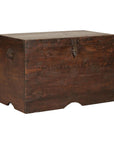 Antique Wedding Trunk with Carved Details, Mirror, and Hidden Storage