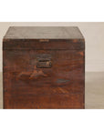 Antique Wedding Trunk with Carved Details, Mirror, and Hidden Storage