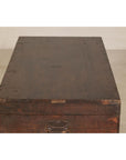 Antique Wedding Trunk with Carved Details, Mirror, and Hidden Storage