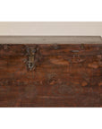 Antique Wedding Trunk with Carved Details, Mirror, and Hidden Storage