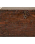 Antique Wedding Trunk with Carved Details, Mirror, and Hidden Storage