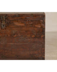 Antique Wedding Trunk with Carved Details, Mirror, and Hidden Storage