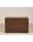 Antique Wedding Trunk with Carved Details, Mirror, and Hidden Storage