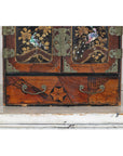 Lacquer Box with Mother-of-Pearl Inlay and Parquetry Drawers