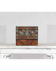 Lacquer Box with Mother-of-Pearl Inlay and Parquetry Drawers
