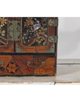 Lacquer Box with Mother-of-Pearl Inlay and Parquetry Drawers