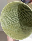 Tall Artisan Hand-Crafted Ceramic Vase with Green Drip Glaze over Red Base