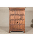 Cabinet in Blue Patina with Carved Doors and Cabriole Legs