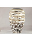Large Swankhalok-Style Ceramic Planter with Dripped Glaze Pattern