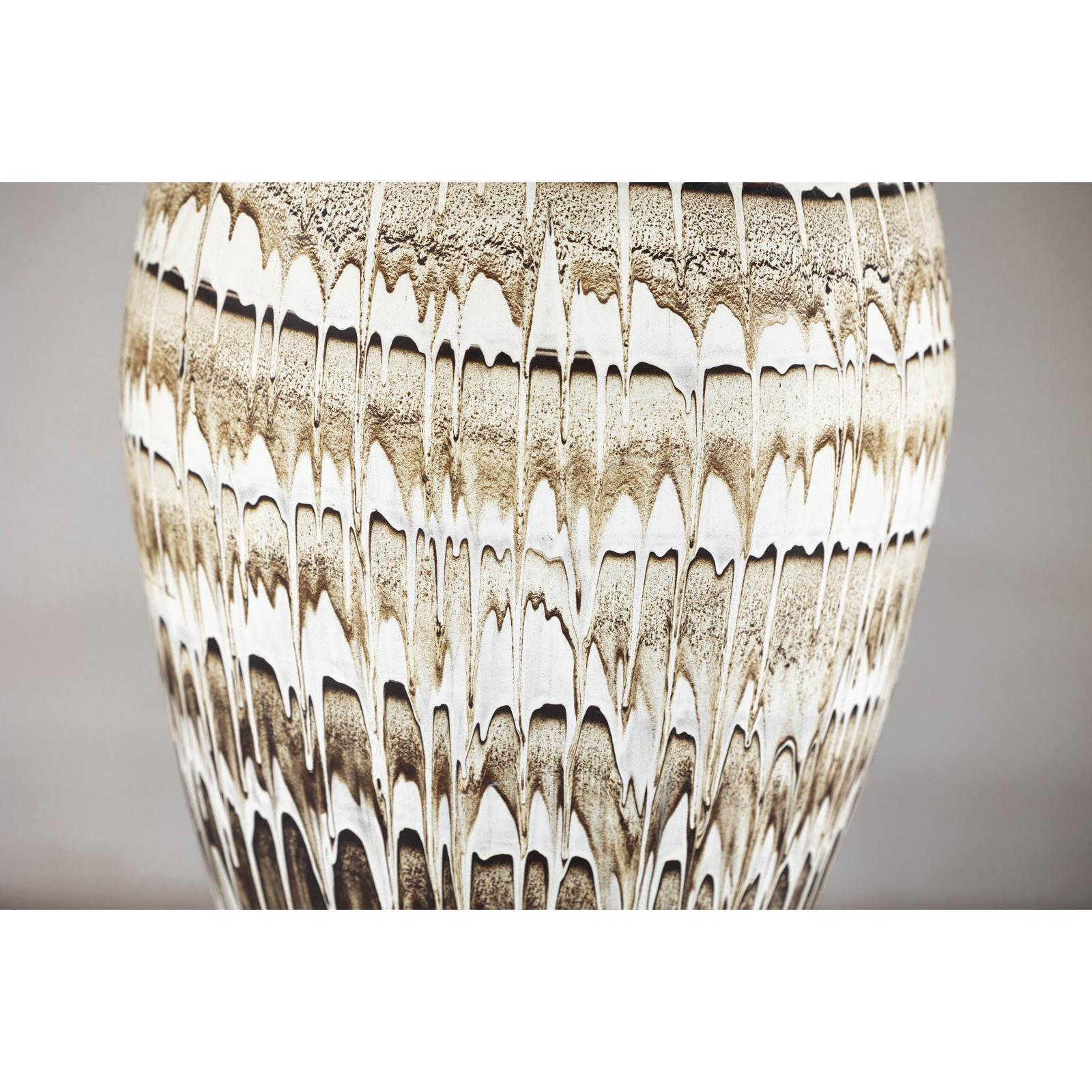 Large Swankhalok-Style Ceramic Planter with Dripped Glaze Pattern