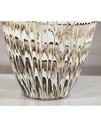 Large Swankhalok-Style Ceramic Planter with Dripped Glaze Pattern